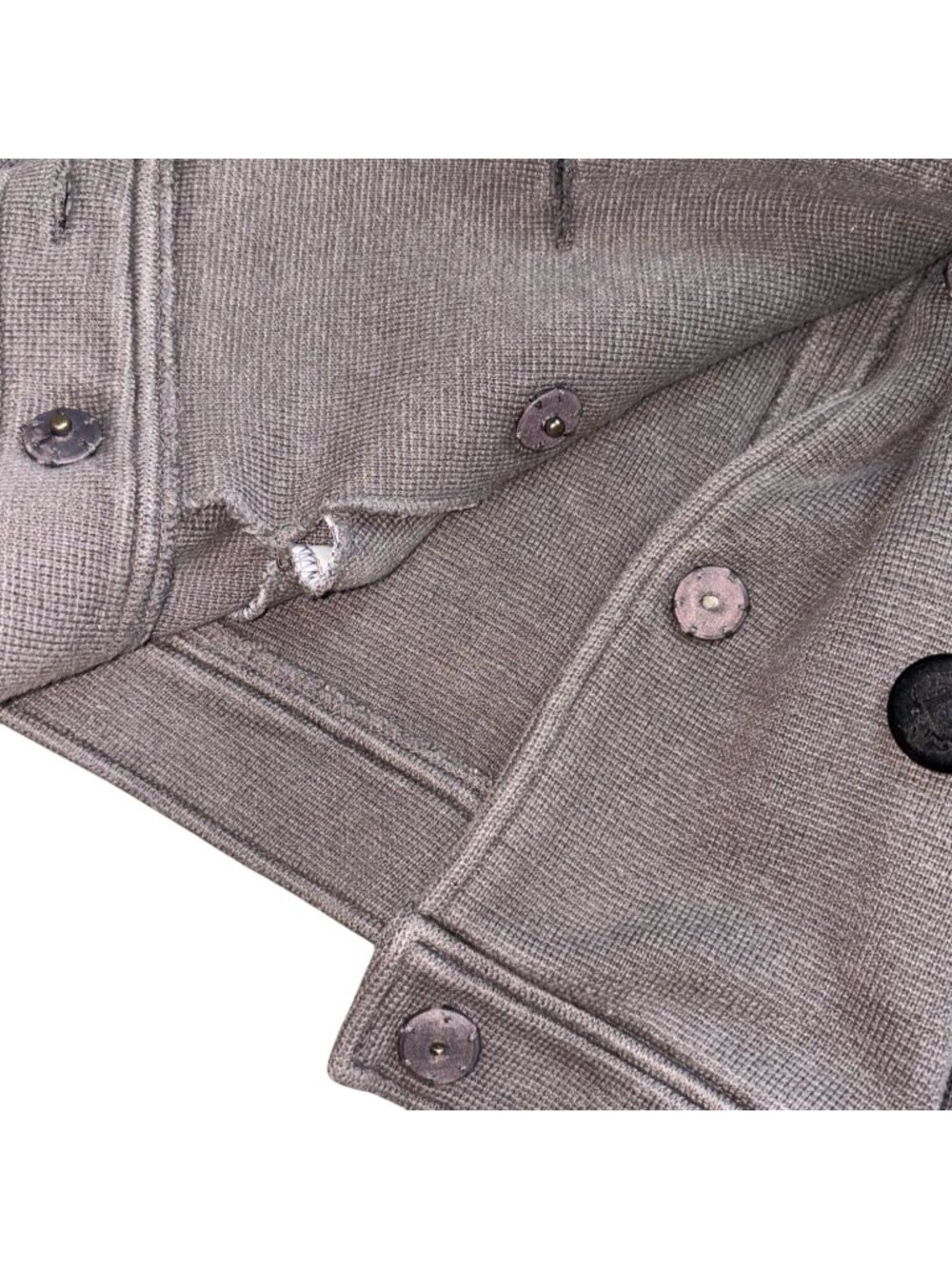 525 America Knit Sweatshirt Style Double Breasted Jacket-Gray-M-GUC - Picture 6 of 7